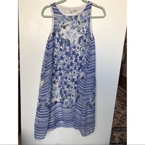 Max Studio Pattern Blue Flowy Dress XS
